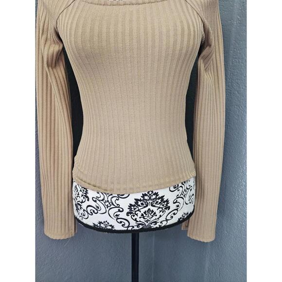 Women's Madewell Long Sleeve Blouse Stripes Size Small Brown Form Fitting - Picture 4 of 12